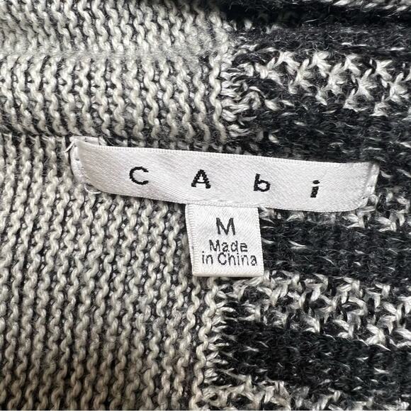 Cabi Womens Cardigan Patchwork Sweater SZ M Wool Blend Open Front Mixed Pattern - Picture 11 of 11